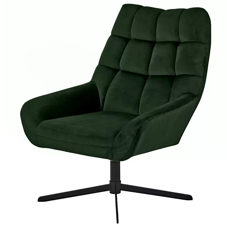 SHERLEY Fauteuil pivotant vert bouteille