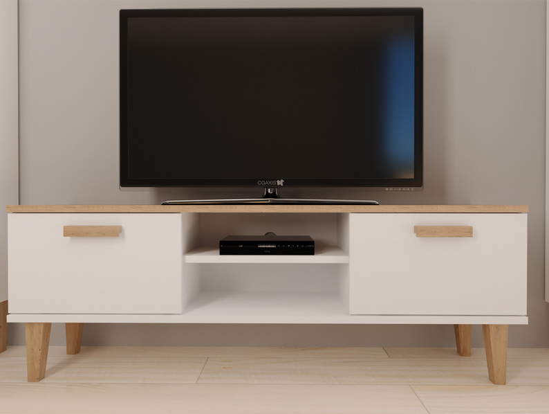Meuble TV Sakena 120 cm blanc