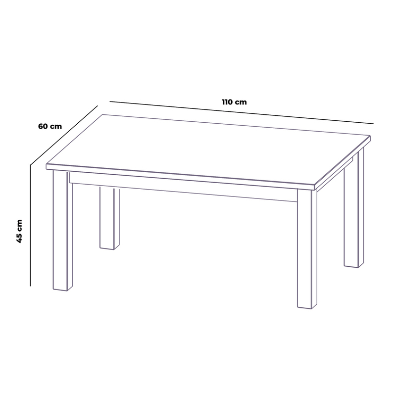 Table basse Silphium 60x110 cm noir