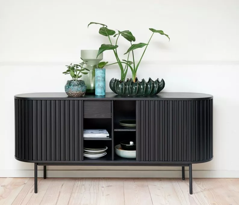 Commode large Ovitties à lamelles noires