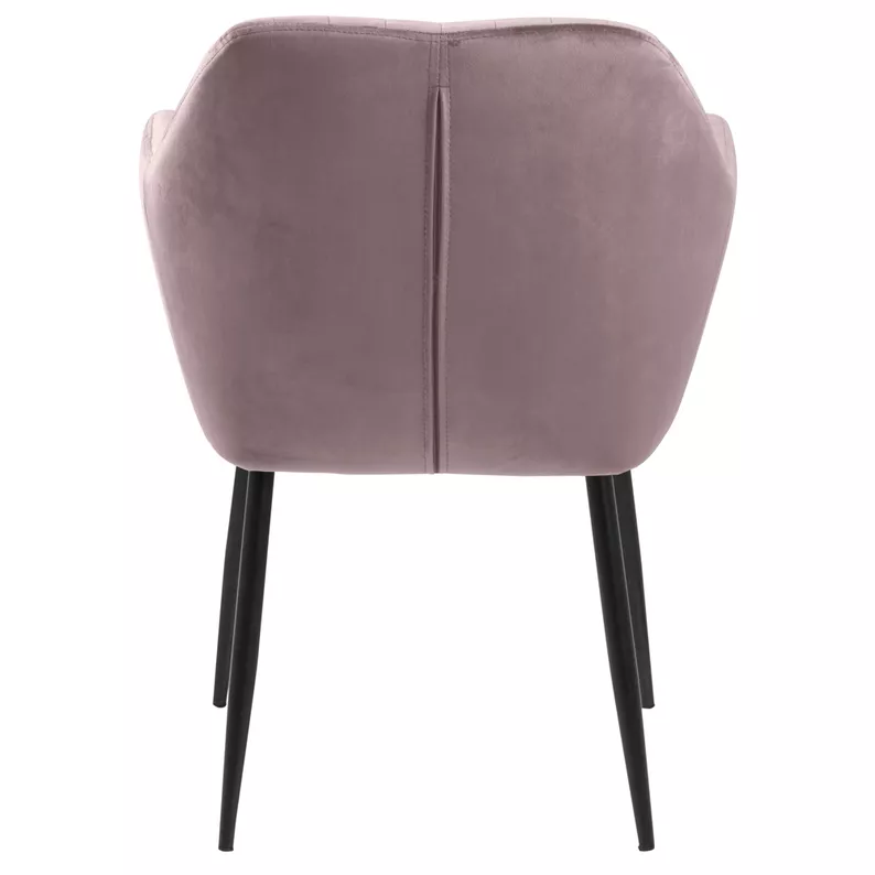 ELIDI Chaise rembourrée velours rose poudré pieds métal