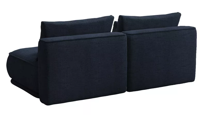 Kanapa rozkładana trzyosobowa Leanno z pojemnikiem granatowa szenil hydrofobowy