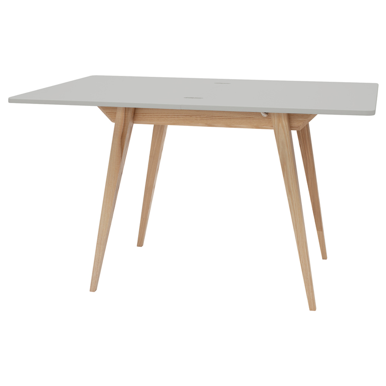 Table à rallonge enveloppe 65-130x90 cm gris clair
