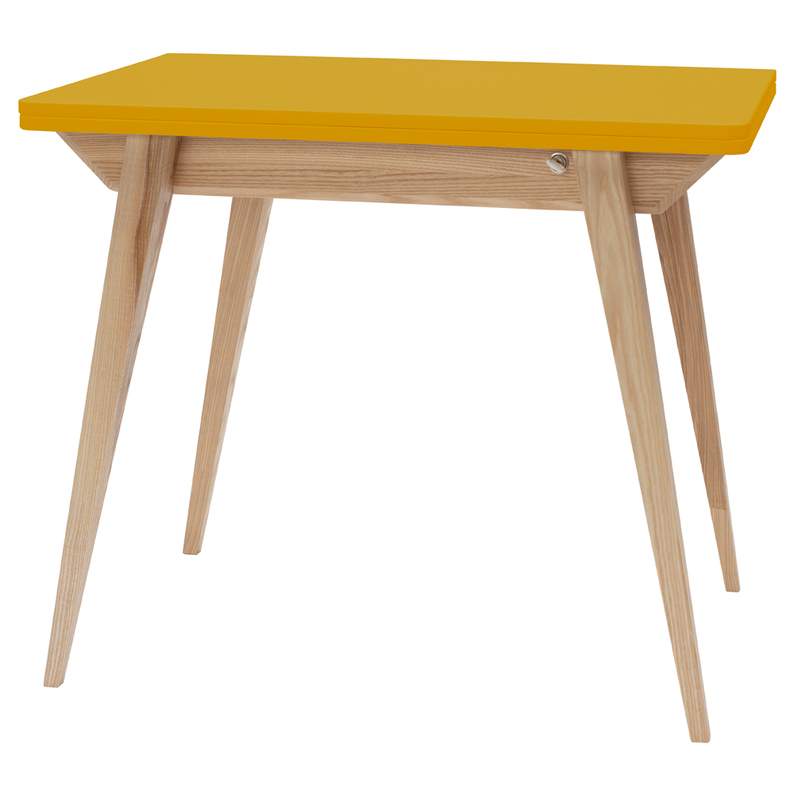 Table à rallonge enveloppe 65-130x90 cm jaune