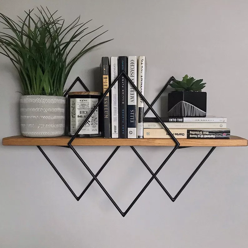 ANKAA Étagère moderne 60 cm noir / noyer