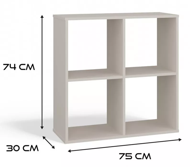Regał otwarty Malax z czterema półkami 74 cm kaszmir