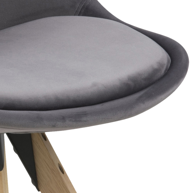 DJUM Chaise tapissée gris / chêne