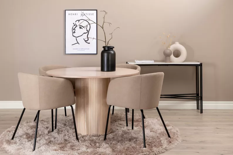 Chaise rembourrée beige foncé Ressator