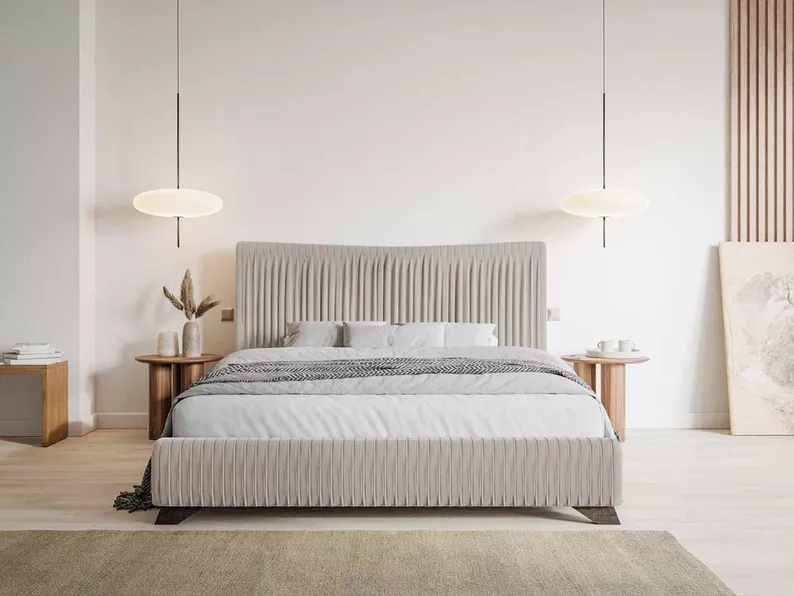 Lit rembourré Bratan 160x200 cm beige