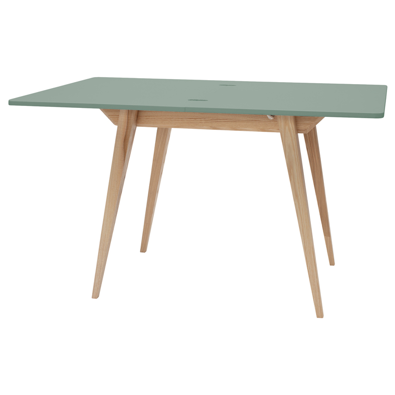 Table à rallonge enveloppe 65-130x90 cm sauge