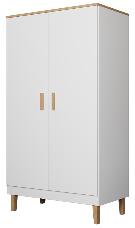 Armoire deux portes Sakena 100 cm blanc