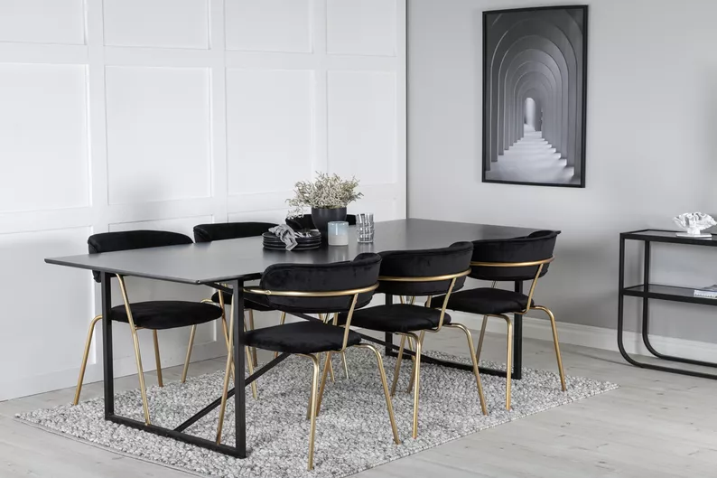 Chaise moderne noir/or Linesitive