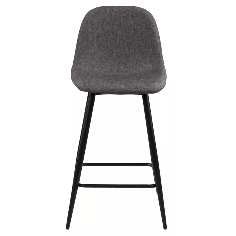 ZAKOMO Lot de deux tabourets tapissés avec galon gris sur un piètement noir de 91 cm