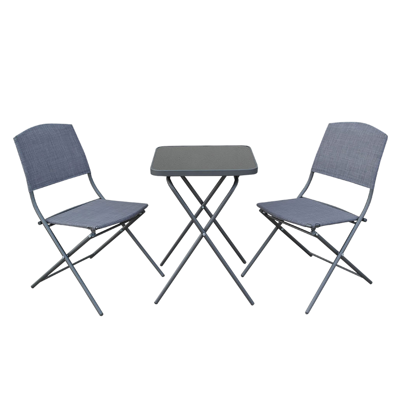 DOLORE Ensemble de jardin pliable table et 2 chaises