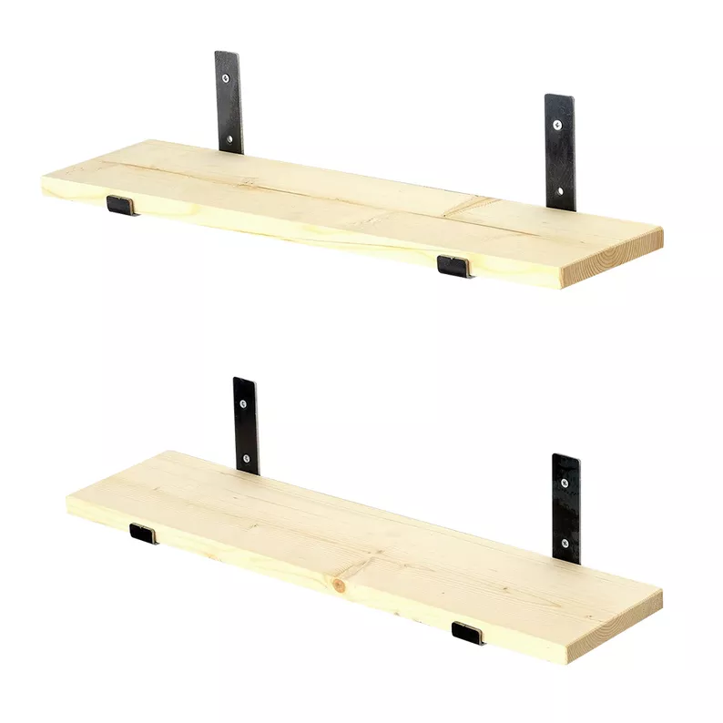 Lot de deux étagères murales Lamero 40 cm, chêne