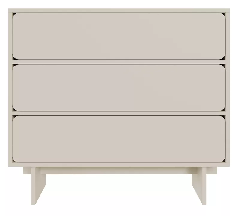 Komoda Wuwu z trzema szufladami 101 cm szarobeżowa