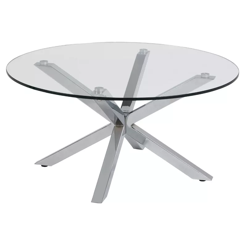 KARDEMA Table basse en verre diamètre 82 cm
