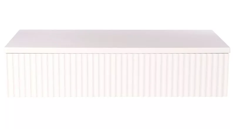 Coiffeuse Lonidos 60x35 cm suspendue lattes blanches