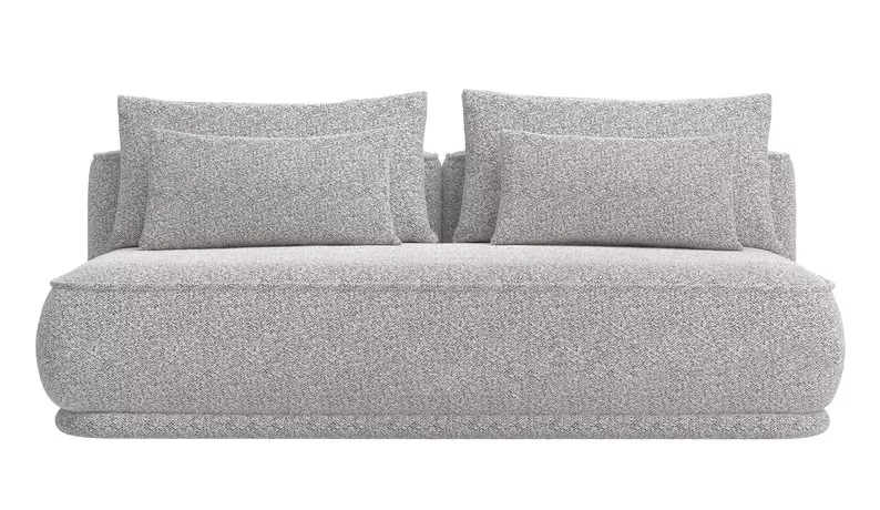 Kanapa rozkładana trzyosobowa Leanno z pojemnikiem jasnoszara boucle