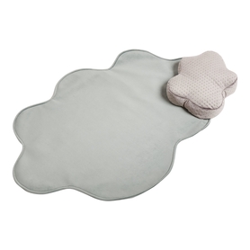Tapis pour enfants Cozie en forme de nuage avec un coussin à la menthe