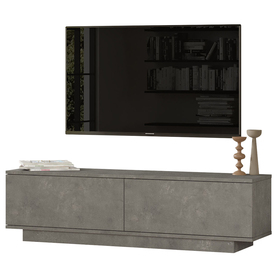 Meuble TV Fenin, 35,5x140 cm, gris foncé