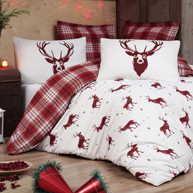 Parure de lit de Noël Ciboulette avec taies d'oreiller, 200x220 cm