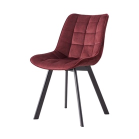 CASTINETA Chaise matelassée rembourrée en velours bordeaux hydrofuge