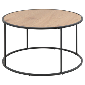 MAGERTA Table basse industrielle sur un cercle diamètre 80 cm