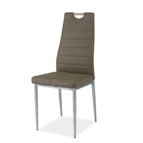 Chaise rembourrée Lastad beige avec une poignée sur une base chromée