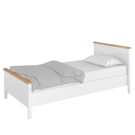 Lit simple Story avec matelas chêne blanc nash 90x200 cm