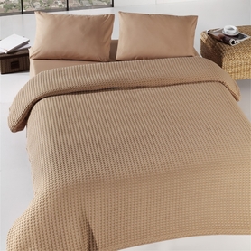 PORLES Couvre-lit 200x240 cm coton brun
