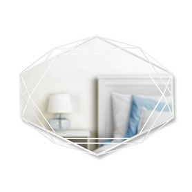 Miroir Lorrainio avec cadre géométrique blanc