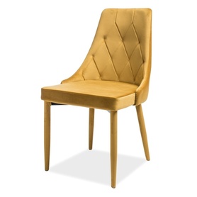 Chaise rembourrée Cornido, velours miel
