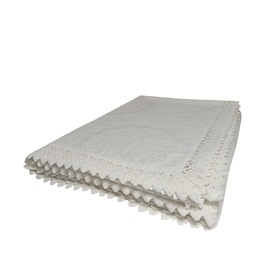 Couvre-lit Fussie 240x260 cm avec quatre taies d'oreiller, blanc