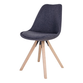 UMBRETA Chaise tapissée gris foncé pieds en bois