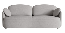 Kanapa rozkładana trzyosobowa Raviolo z pojemnikiem szara szenil hydrofobowy