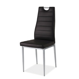 Chaise rembourrée Lastad marron avec une poignée sur une base chromée
