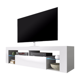 BIANKO Meuble TV 140 cm Blanc