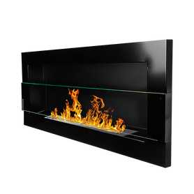 ASTRALIS Cheminée bioéthanol 90x40 cm noire brillante