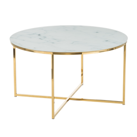 ALISMA Table basse Ø 80 cm - base dorée