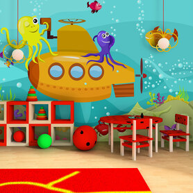Papiers peint enfant - Sous-marin 200x154 cm