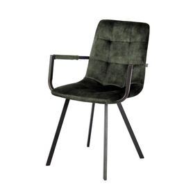 UNURGUNITE Chaise tapissée vert avec accoudoirs