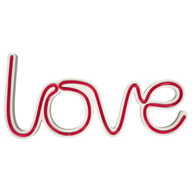 LETELY Enseigne au néon sur le mur avec le mot Love rouge