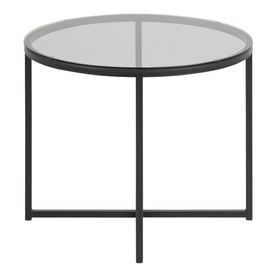 UDBINA Table basse diamètre 55 cm fumé
