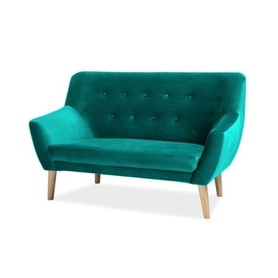YEDRIOR Sofa 2 personnes turquoise velours