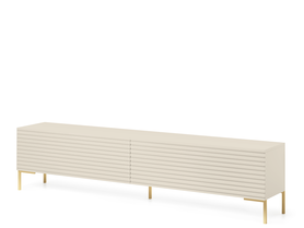 Meuble TV Lammelo 175 cm beige pieds dorés