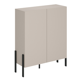 Komoda wysoka Jukon dwudrzwiowa 114 cm Szary beż