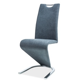 Chaise rembourrée en tissu graphite Sferro sur une base chromée