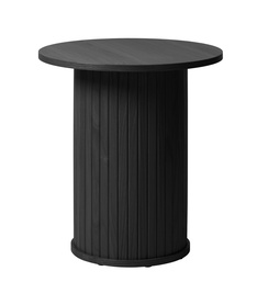 Table basse ronde Gativel 50 cm avec lattes en chêne noir