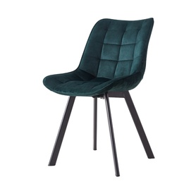CASTINETA Chaise matelassée rembourrée en velours vert hydrofuge